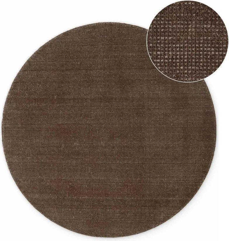 Barna kézi szövésű gyapjú kerek szőnyeg ø 200 cm Greenwich – Ted Baker