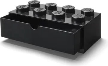 Tárolódoboz íróasztalra, fiókos, LEGO Brick 4x2, fekete (L40211733)