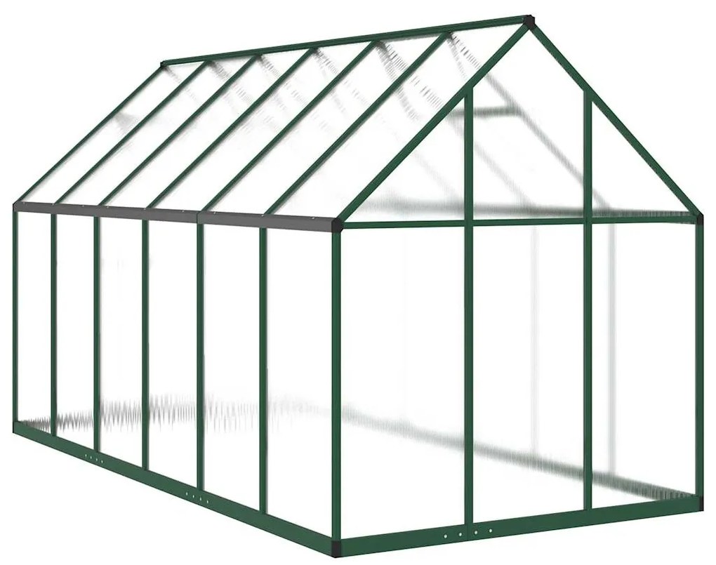zöld alumínium melegház alapvázzal 334x169x195 cm