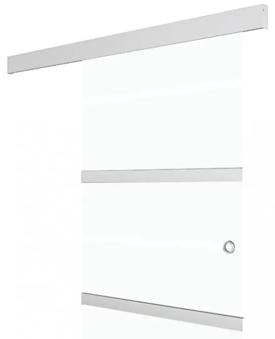 vidaXL ezüstszínű ESG üveg és alumínium tolóajtó 76 x 205 cm