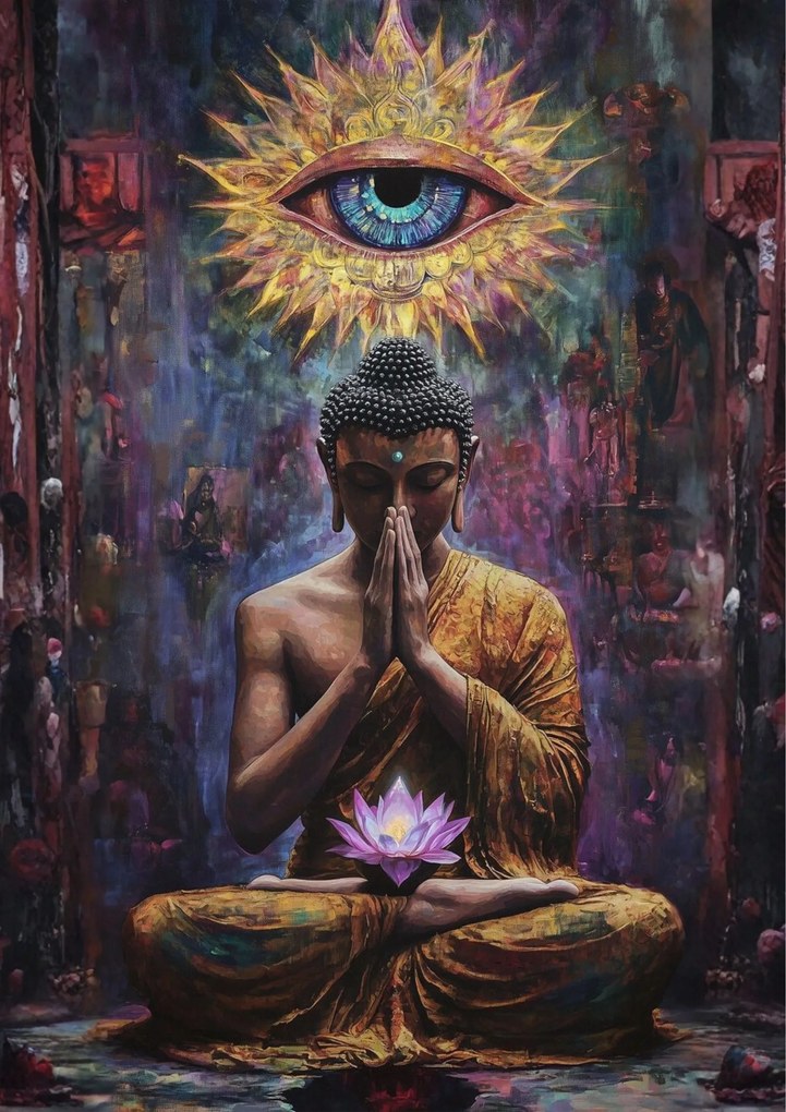 Poszter 30x40 cm Jóga meditáció zen természet mindfulness buddha