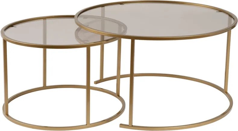 Aurum 80/60 arany dohányzóasztal, bronz üveglappal