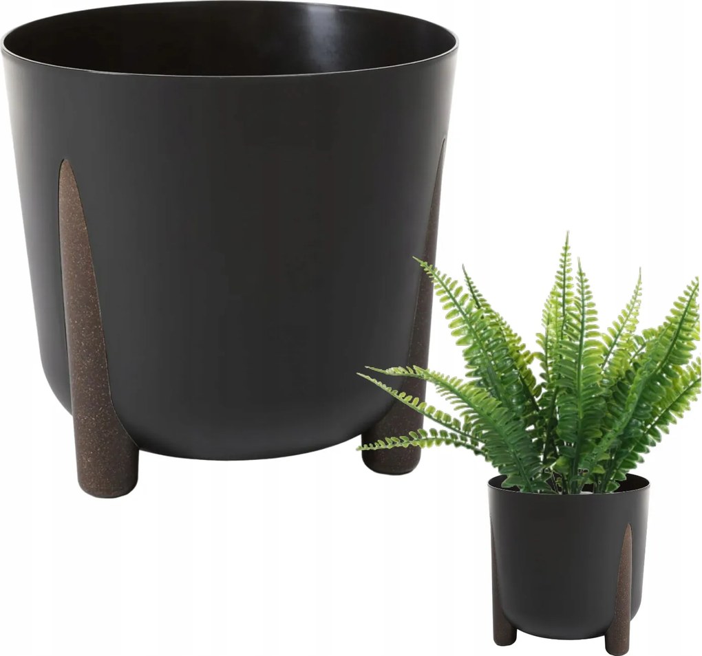 Lábas Virágtartó 33x32CM Műanyag Fekete Modern Virágtartó