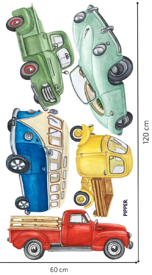 PIPPER. Textil falmatrica "Retro autók"