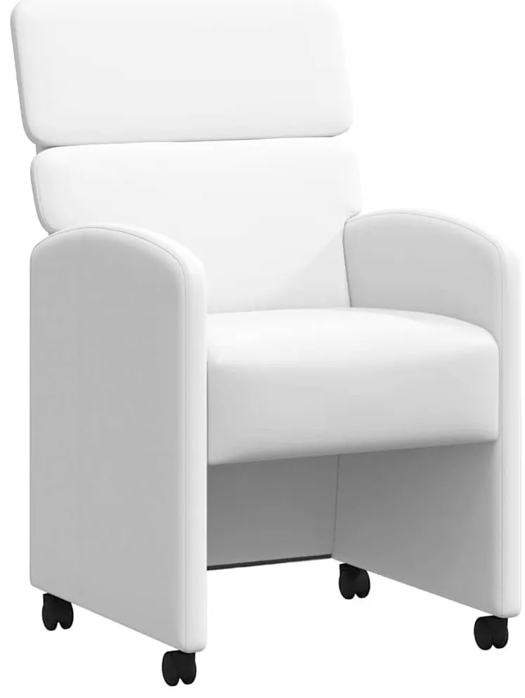 Kerekes Étkező Székek 2 pcs Fehér 58 x 65 x 98 cm Műbőr