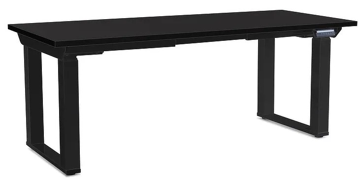 OfficeTech Strong állítható magasságú asztal 180 x 80 cm, fekete alap, fekete