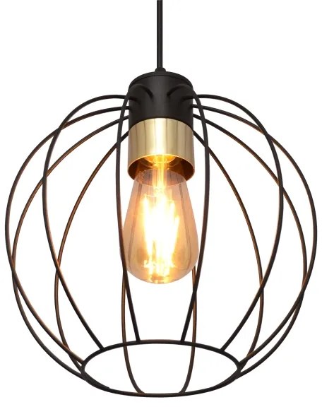 Csillár zsinóron STARLIGHT 1xE27/15W/230V fekete/arany