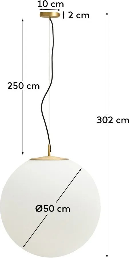 Fehér-aranyszínű függőlámpa üveg búrával ø 10 cm Brisia – Kave Home