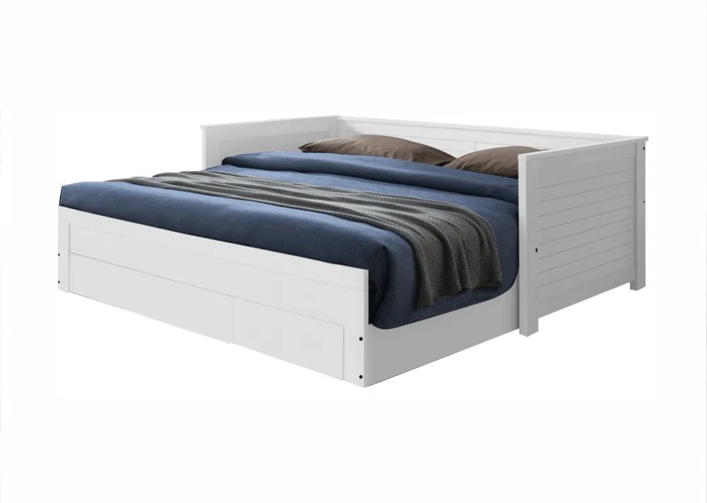 Kinyitható ágy, fehér, GORETA