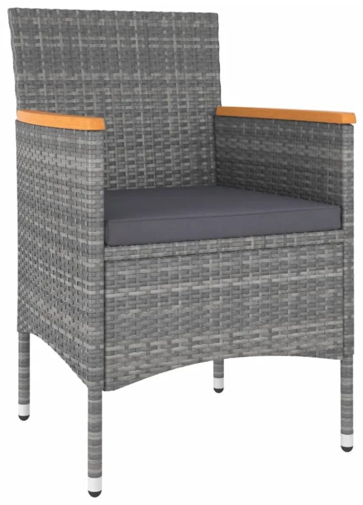 vidaXL 5 részes szürke polyrattan kerti ülőgarnitúra