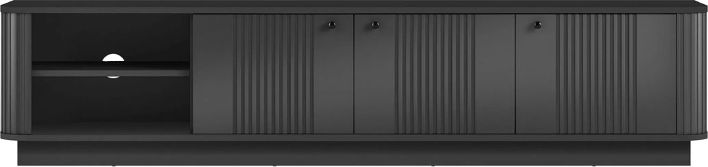 Vesper 3D TV szekrény 187 cm - fekete / fekete fogantyúk