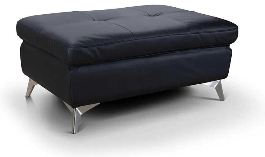 Bőr puff SALERNO II 66x100 cm fekete