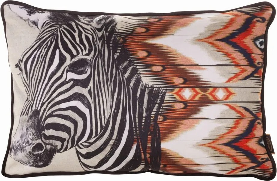 Dekoratív párnahuzat Cebra 45x30 Eurofirany bézs bordó zebra