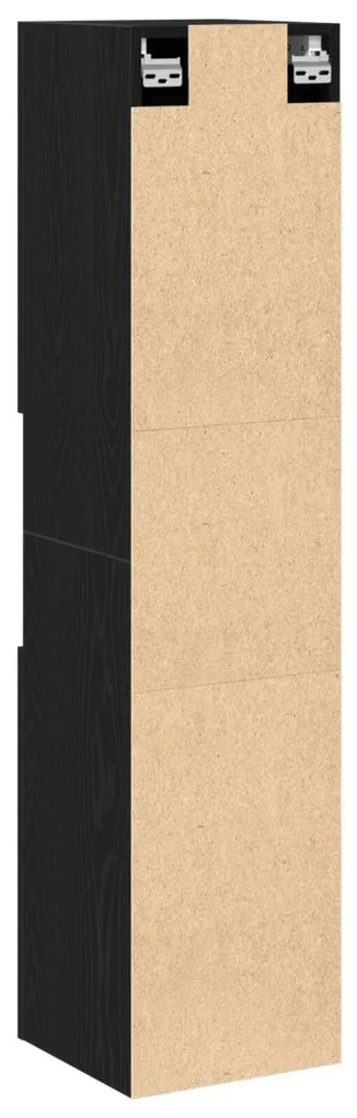 Fekete Tölgy Kádas Fali Szekrény 30x30x130 cm MDF