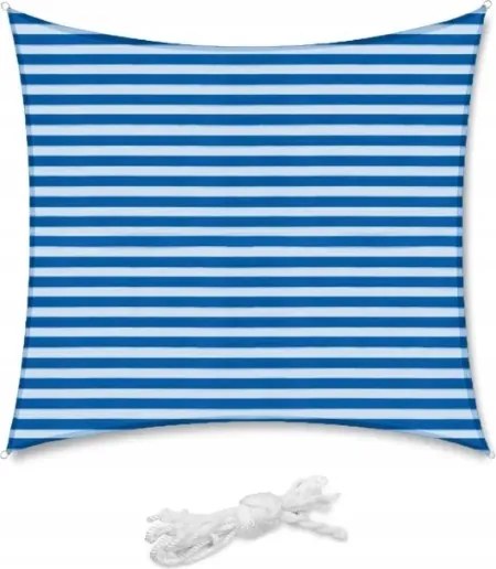 Kerti napvitorla napellenző 300 x 300 cm 3 x 3 Csíkos kék