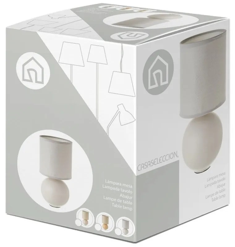 Bézs kerámia asztali lámpa textil búrával (magasság 24,5 cm) – Casa Selección