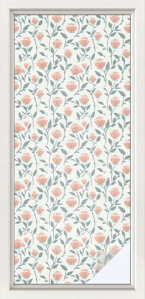 Öntapadós Ablak furnér Adatvédelem Virágmintás 50x116