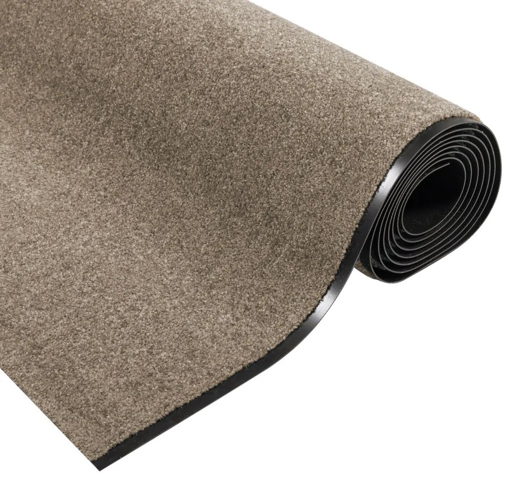 Ajtószőnyeg Beige és fekete 120 x 400 cm Polipropilén és vinil