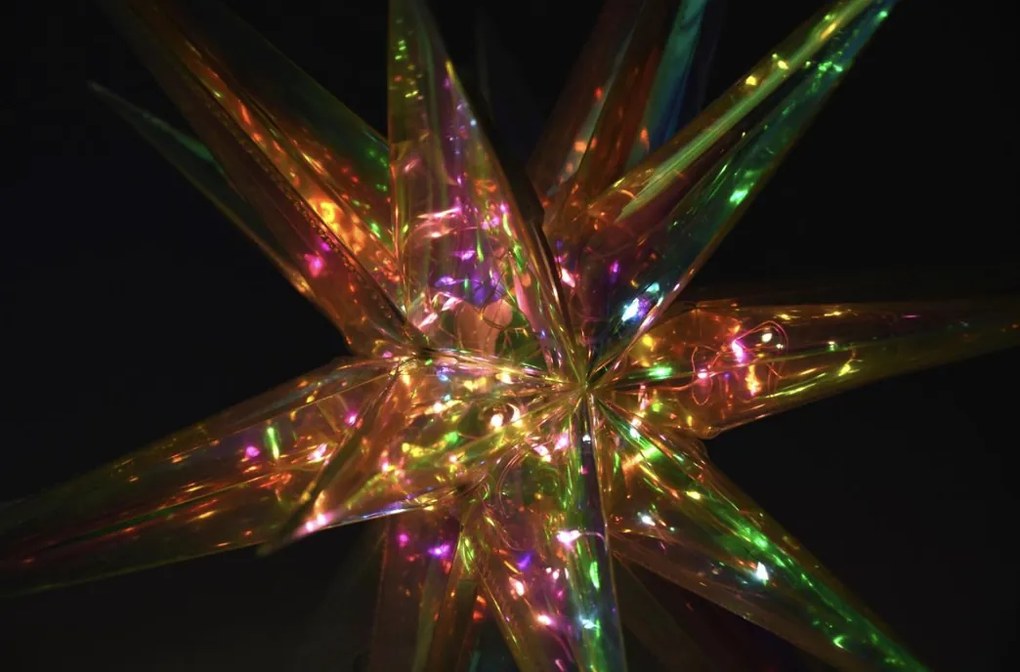 LED karácsonyi csillag 40 cm 40 színes égő 3D dekoráció