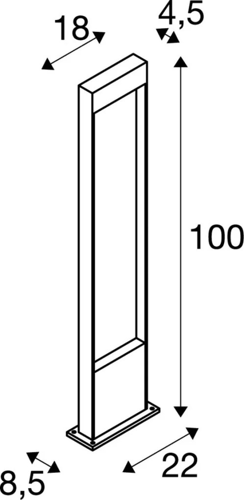SLV 1002958 FLATT Modern Kültéri Állólámpa Antracit LED IP65