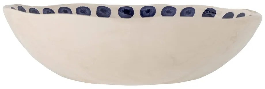 Sötétkék-bézs agyagkerámia szervírozó tál ø 39 cm Shama – Bloomingville