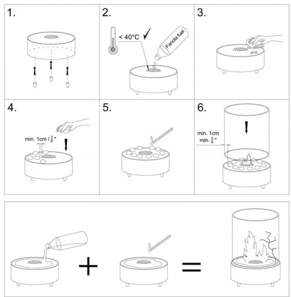 Planika Lotus - BIO kandalló 35,3x25,1 cm 2,5kW