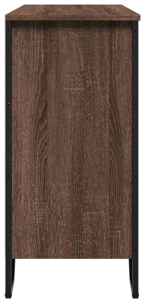 barna tölgyszínű szerelt fa tálalószekrény 101 x 35,5 x 74,5 cm