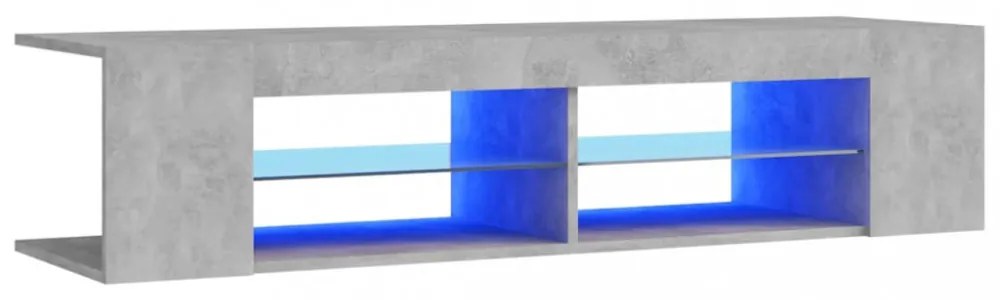 betonszürke TV-szekrény LED-lámpákkal 135 x 39 x 30 cm