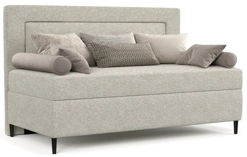 Szürkésbézs kárpitozott egyszemélyes ágy 90x200 cm Alba – Maison de Rêve