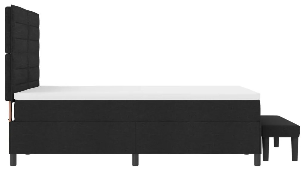 Box Spring Ágy Matraccal és Padló Fekete 160x200 cm Szövet