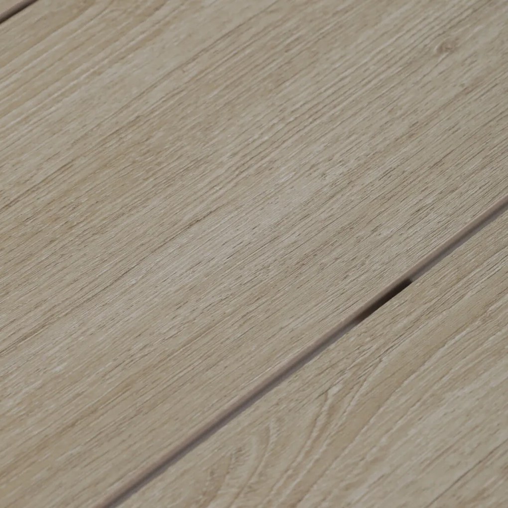 Kerti asztal 150x89 cm, fém, polywood, bézs, CRM