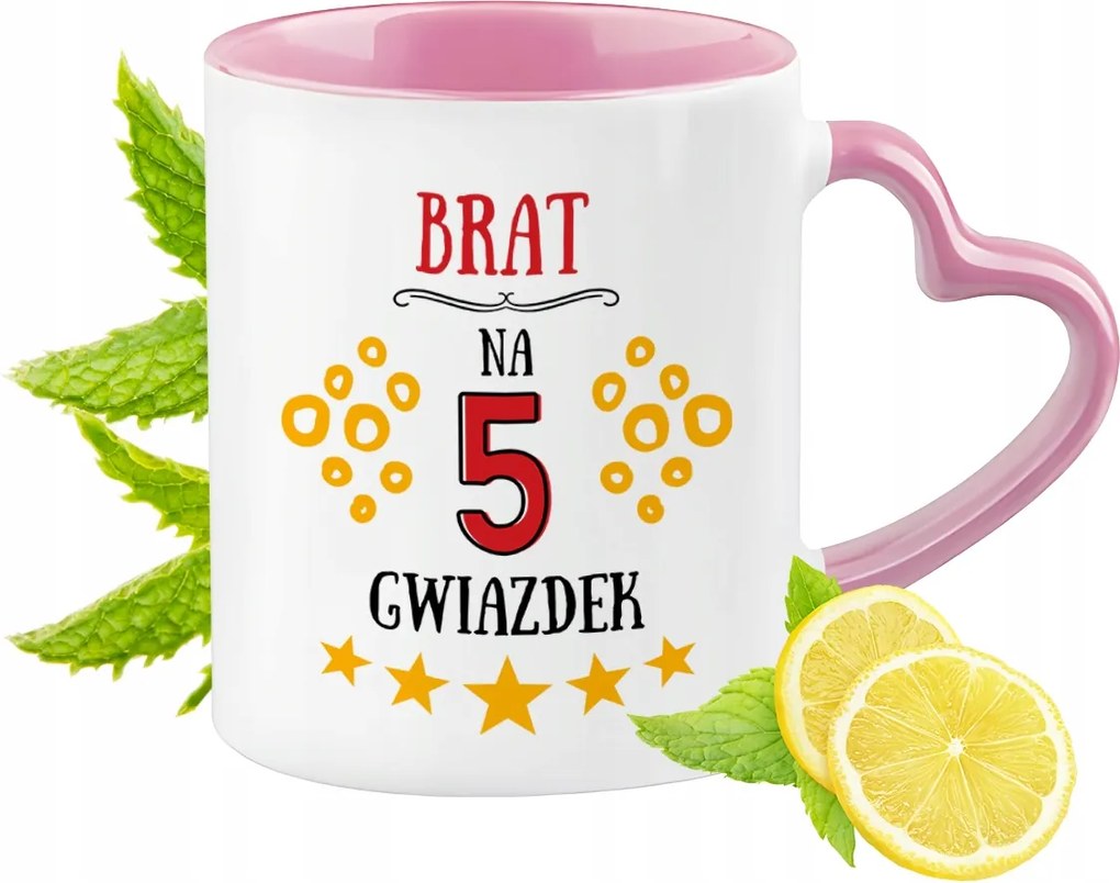 Bögre Testvérnek Rózsaszín Szív Alakú Füllel Kávé Ajándék