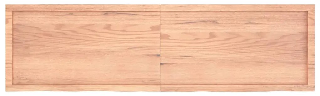 világosbarna kezelt tömör tölgyfa fali polc 180 x 50 x (2-4) cm