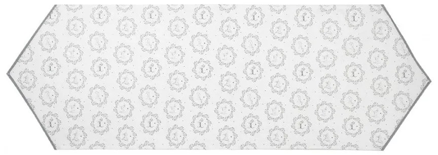 Szürke kutyás pamut asztali futó 50x160 cm vintage stílusban