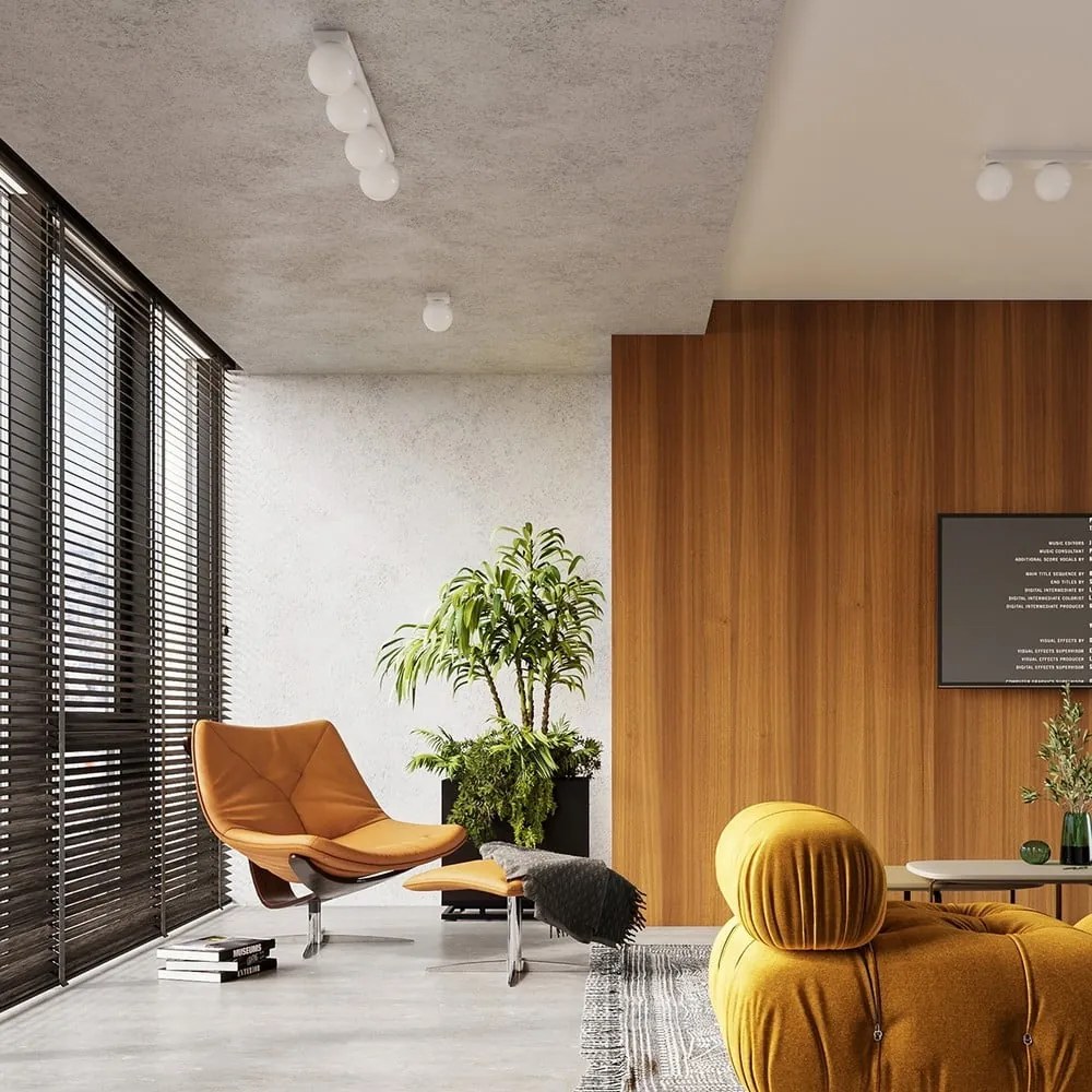 Fehér mennyezeti lámpa üveg búrával ø 12 cm Umerta – Sollux