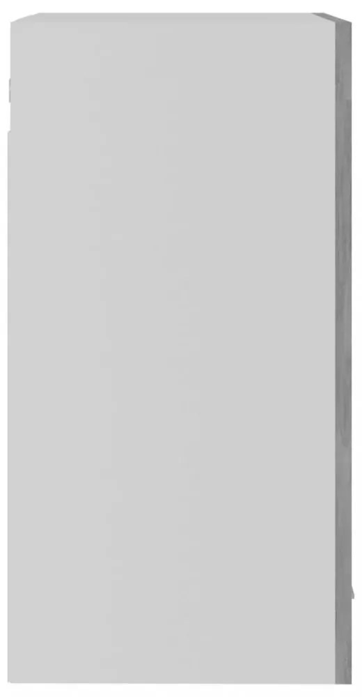betonszürke szerelt fa függő üvegszekrény 40 x 31 x 60 cm