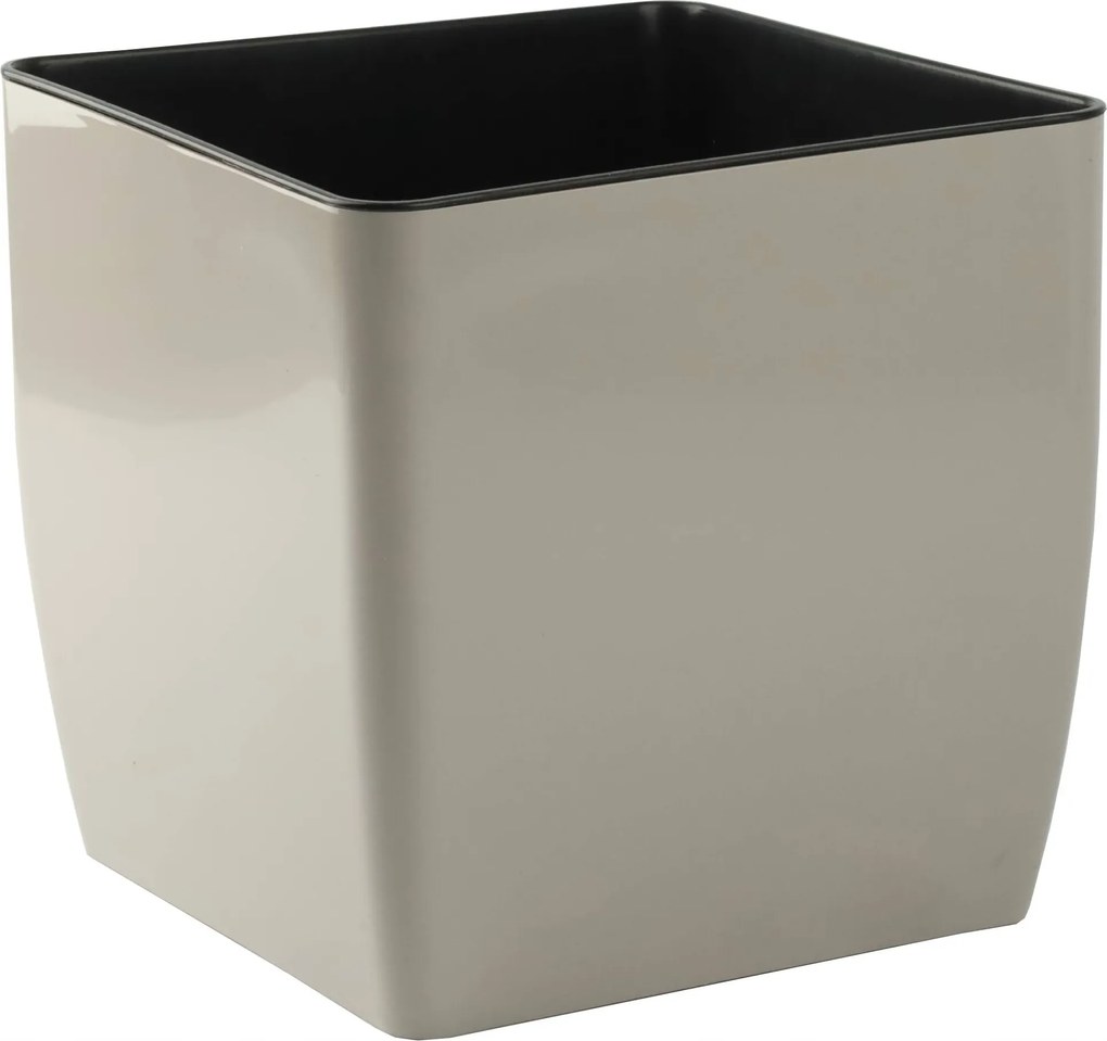 Virágtartó Fedő Quadro Betéttel 22cm Bézs Barna