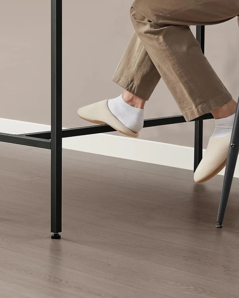 Bárasztal, magas konzolasztal töltőállomással és szövet fiókkal, barna