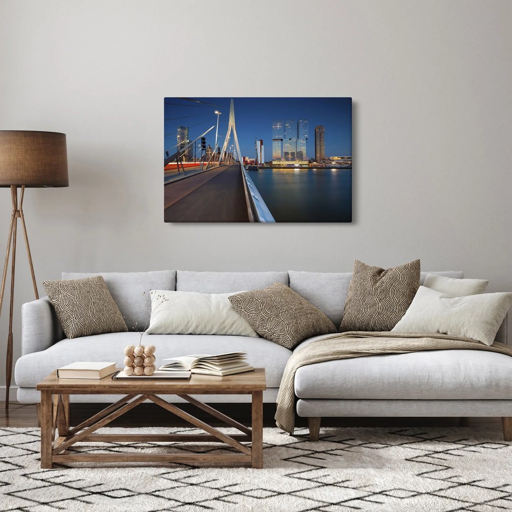 Kép - Alkonyat Rotterdamban, Hollandia (90x60 cm)