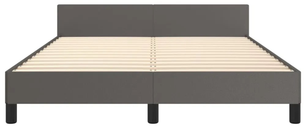 szürke ágykeret fejtámlával matrac nélkül 140x190 cm