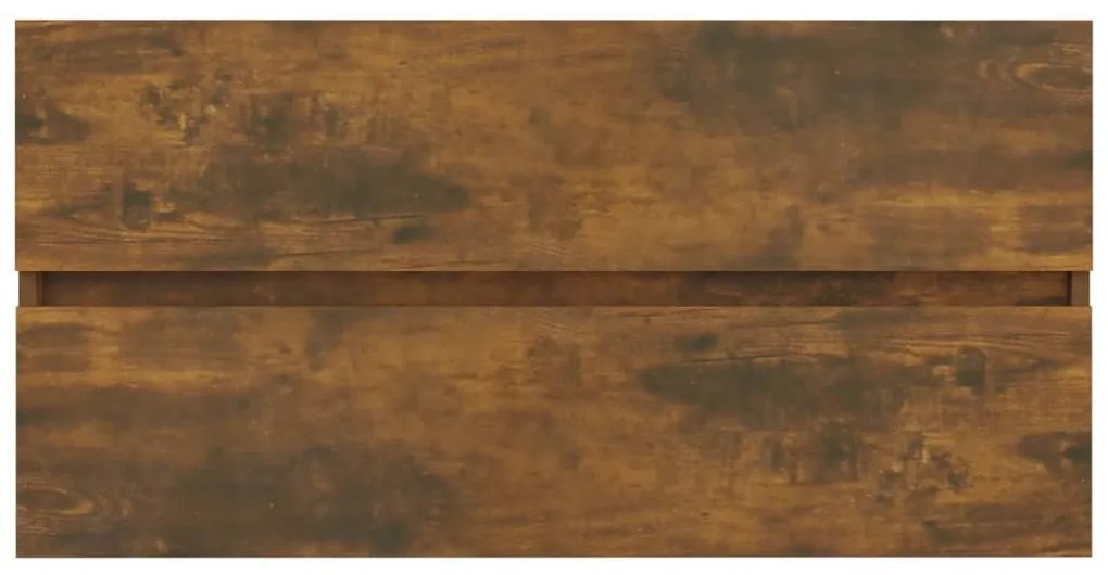 füstös tölgy színű szerelt fa mosdószekrény 90 x 38,5 x 45 cm