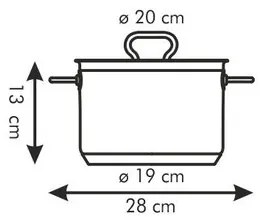 Tescoma HOME PROFI edény fedővel, 20 cm, 20 cm