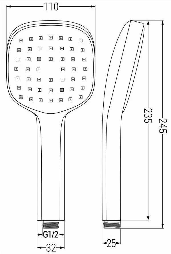 Mexen tartozékok - 1 pontos kézizuhany készlet R-33, króm / fehér, 785336052-02