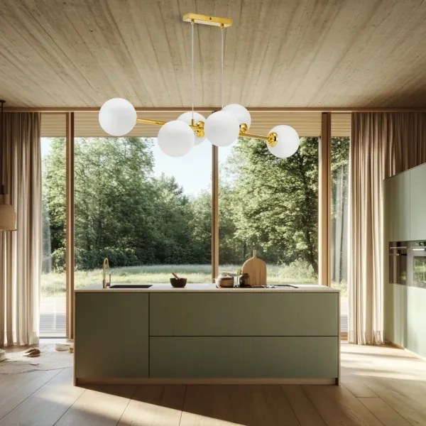 Csillár zsinóron 6xE27/35W/230V arany