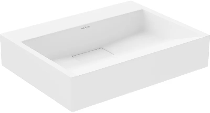 Mexen Ava pultra szerelhető konglomerát mosdókagyló nyílás nélkül 50 x 38 cm, Fehér - 23015000