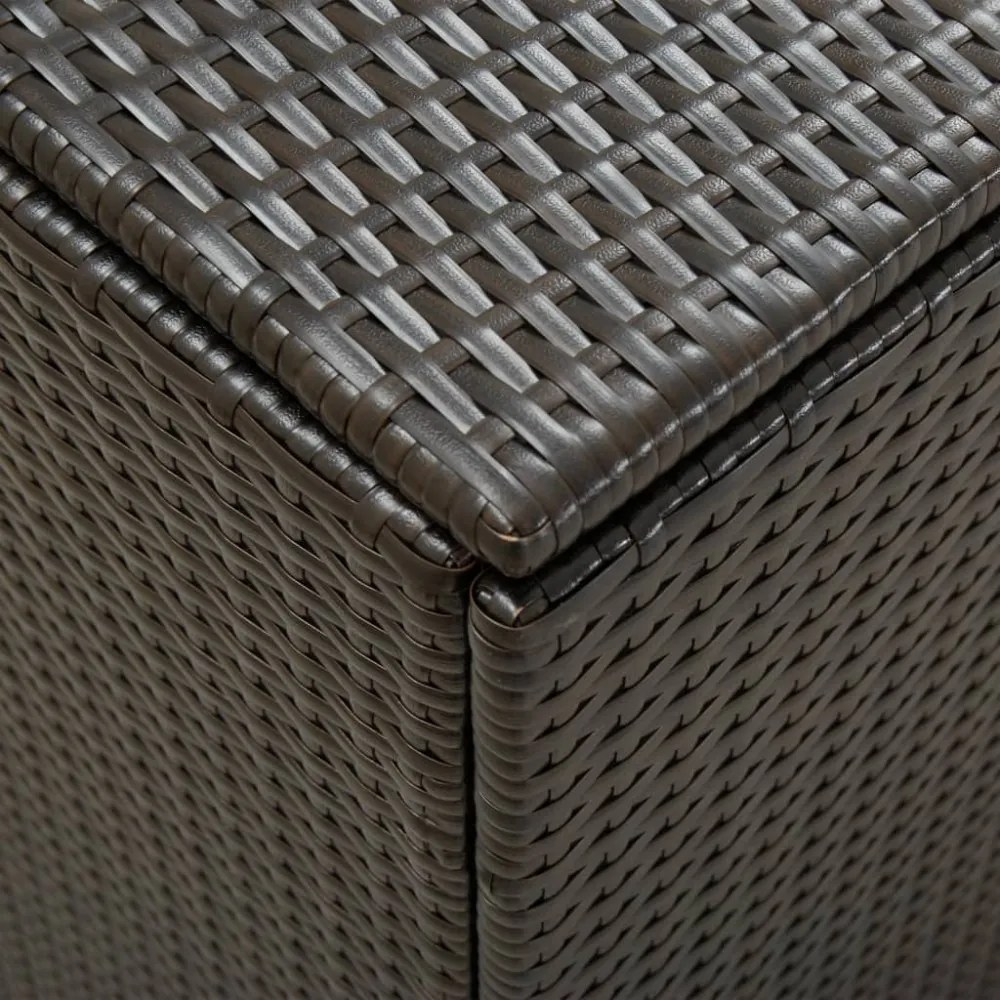 barna polyrattan kerti tárolóláda 180 x 90 x 70 cm