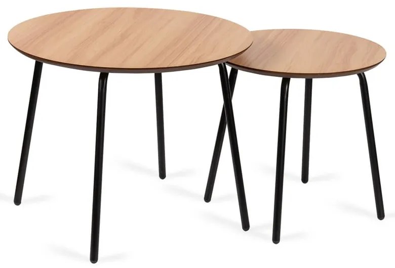 Natúr színű kerek dohányzóasztal szett 2 db-os ø 55 cm Luke – Bonami Essentials