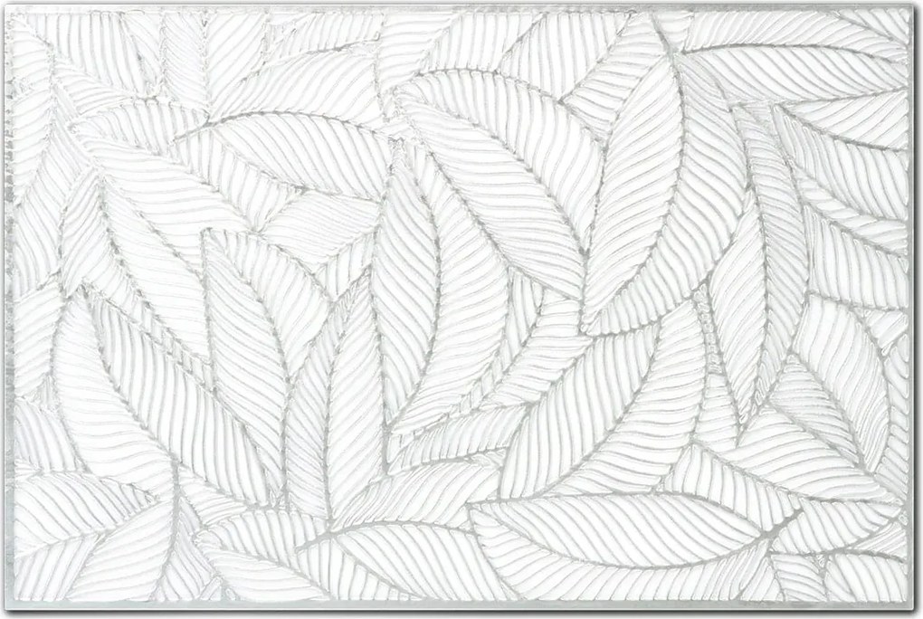 Alátét "Páfrány", Pvc, ezüst, 45x30