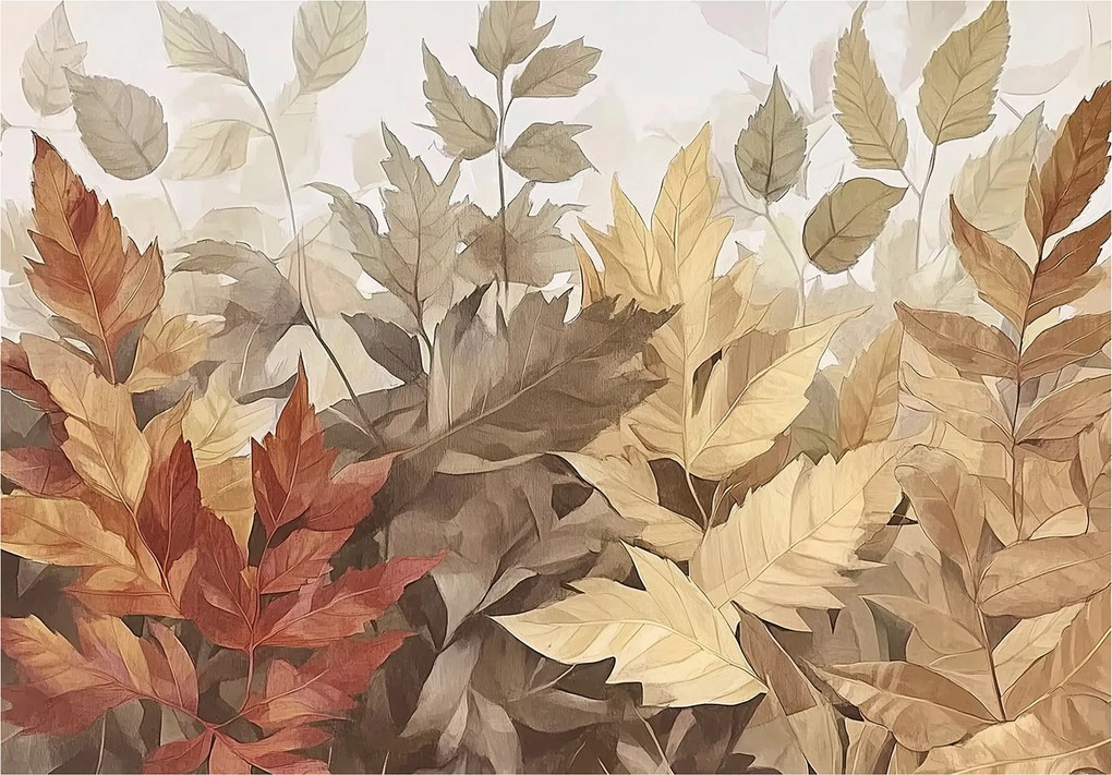 Fotótapéta Őszi Levelek Barna Hálószoba Nappali Tapéta Flizelina 200x140