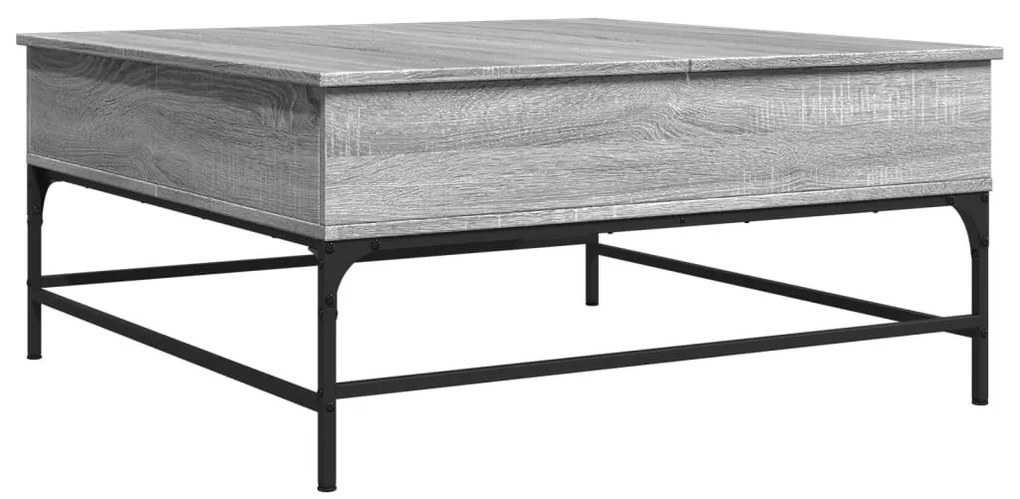 Szürke sonoma szerelt fa és fém dohányzóasztal 95 x 95 x 45 cm